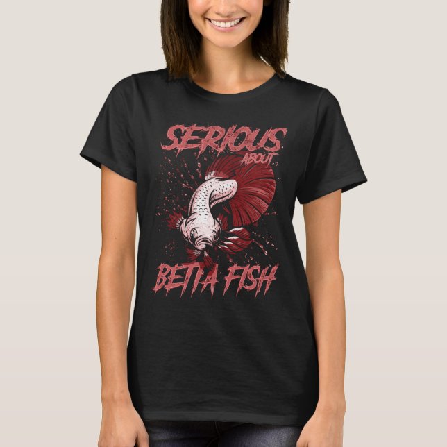 Camiseta Serio Sobre Cuidado de Peces Tropicales Betta (Anverso)