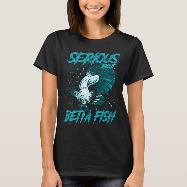 Camiseta Serio Sobre Cuidado de Peces Tropicales Betta (Anverso)