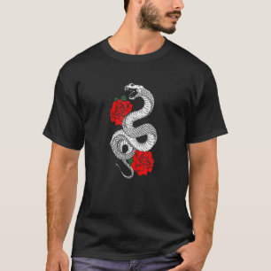 Camiseta Serpent Snack Roses Roses Roses Estéticos Gótico