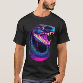Camiseta Serpiente Cobra en estilo estético vaporwave