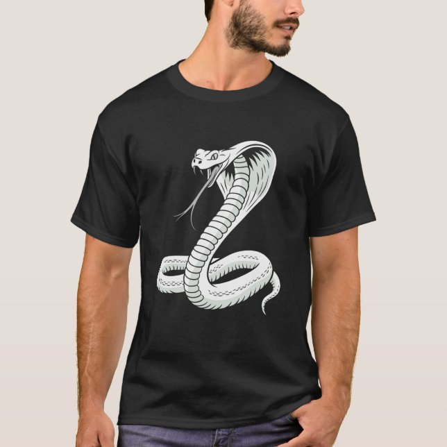 Camiseta Serpiente Cobra Feroz Gráfico Angustiado (Anverso)