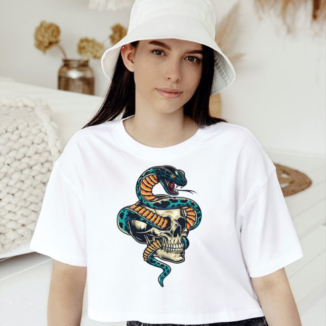 Camiseta Serpiente colorida y cráneo (Subido por el creador)