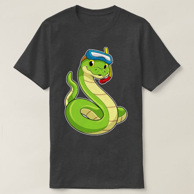 Camiseta Serpiente como buzo con Snorkel (Diseño del anverso)