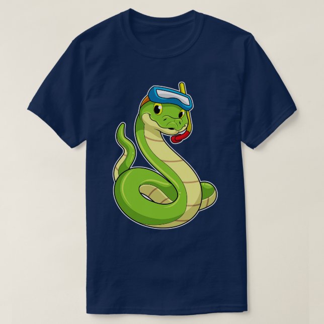 Camiseta Serpiente como buzo con Snorkel (Diseño del anverso)