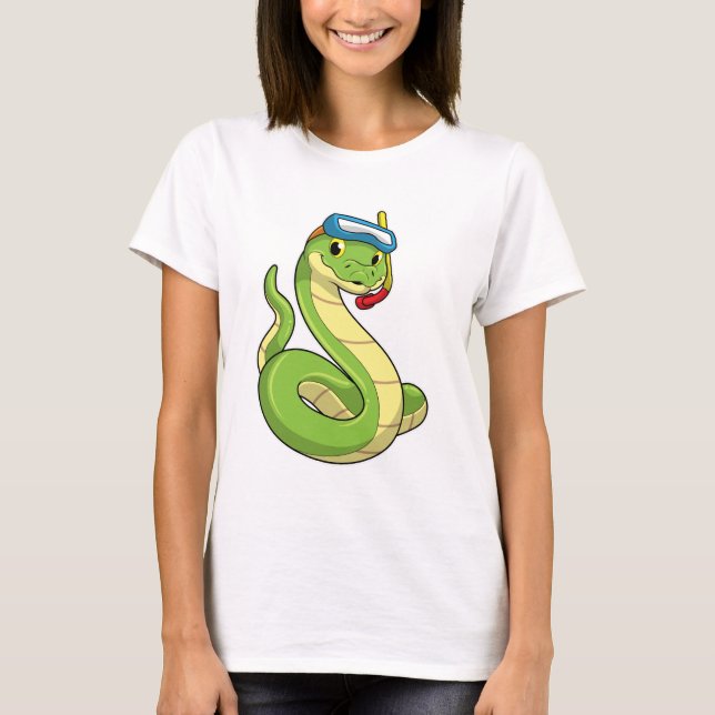 Camiseta Serpiente como buzo con Snorkel (Anverso)