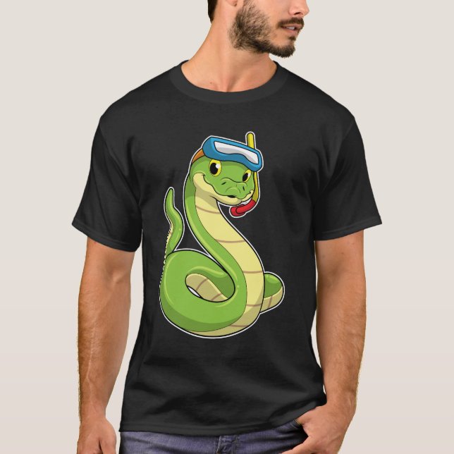 Camiseta Serpiente como buzo con Snorkel (Anverso)