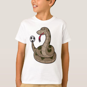 Camiseta Serpiente como jugador de fútbol con pelota de fút