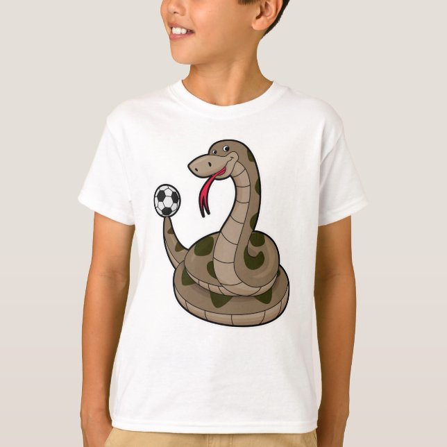 Camiseta Serpiente como jugador de fútbol con pelota de fút (Anverso)