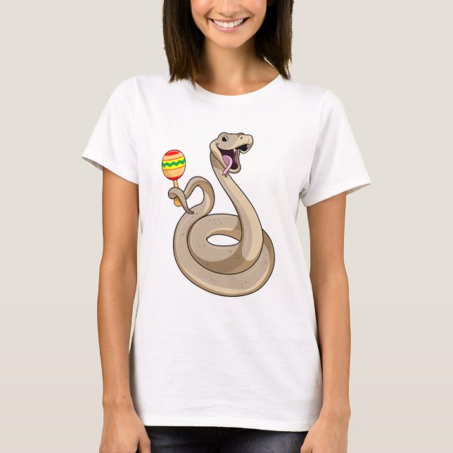 Camiseta Serpiente como músico con Maracas (Anverso)