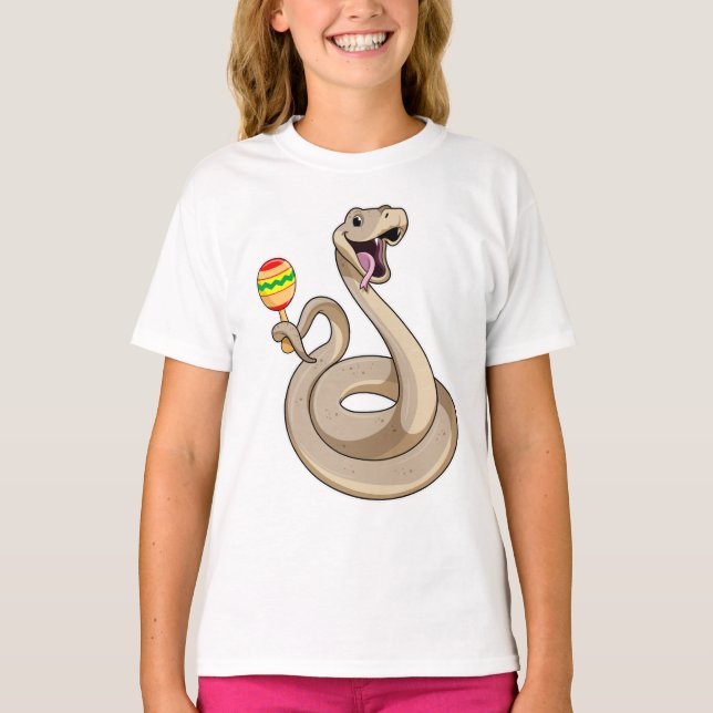 Camiseta Serpiente como músico con Maracas (Anverso)