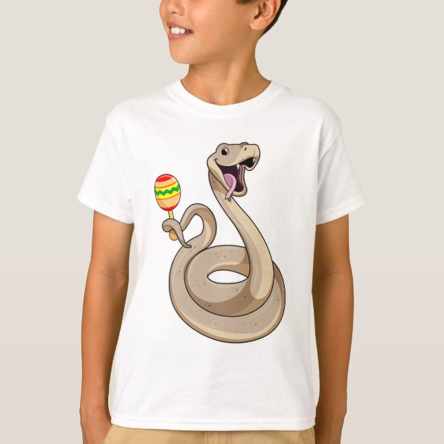 Camiseta Serpiente como músico con Maracas (Anverso)