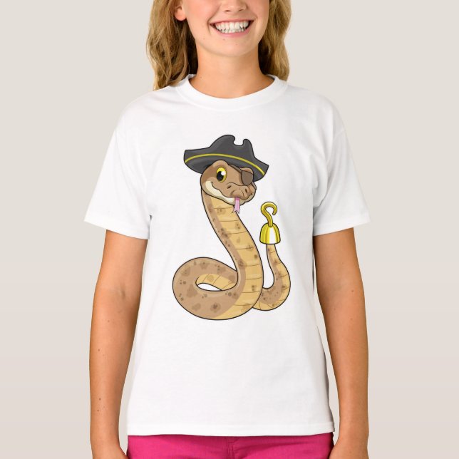 Camiseta Serpiente como pirata con parche de manos y ojos g (Anverso)