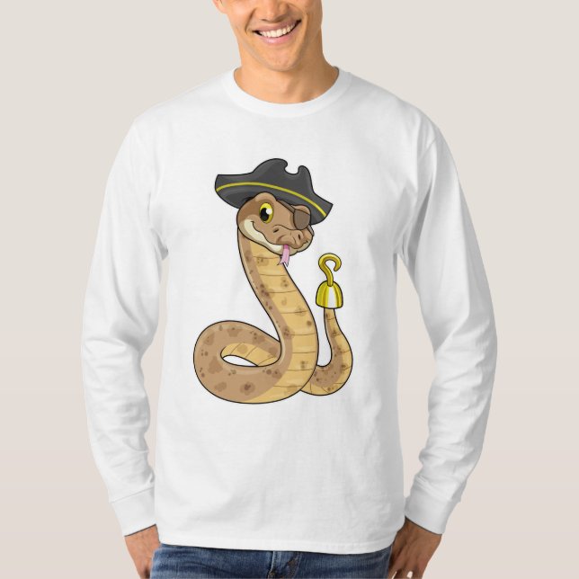 Camiseta Serpiente como pirata con parche de manos y ojos g (Anverso)