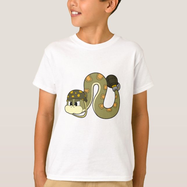 Camiseta Serpiente como soldado con arma (Anverso)