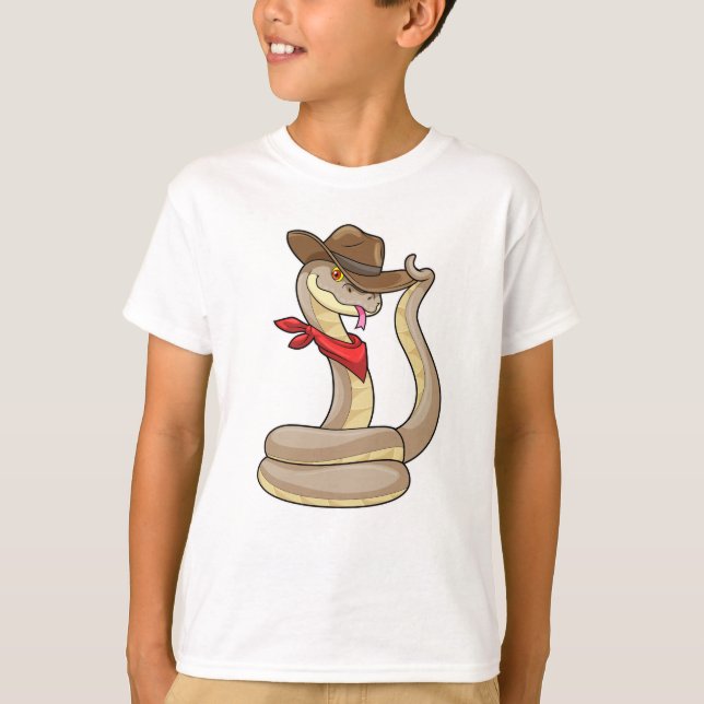 Camiseta Serpiente como vaquero con bufanda (Anverso)