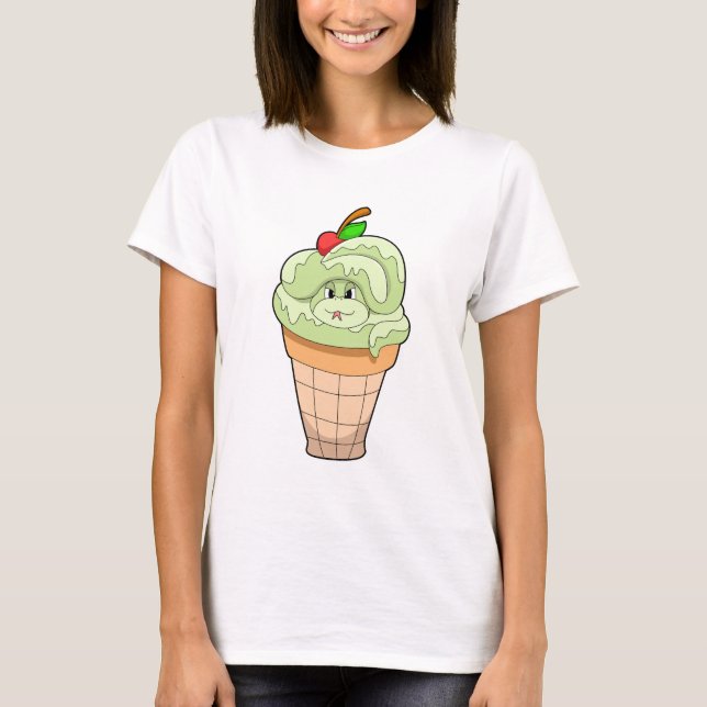 Camiseta Serpiente con cono de helado y cereza (Anverso)