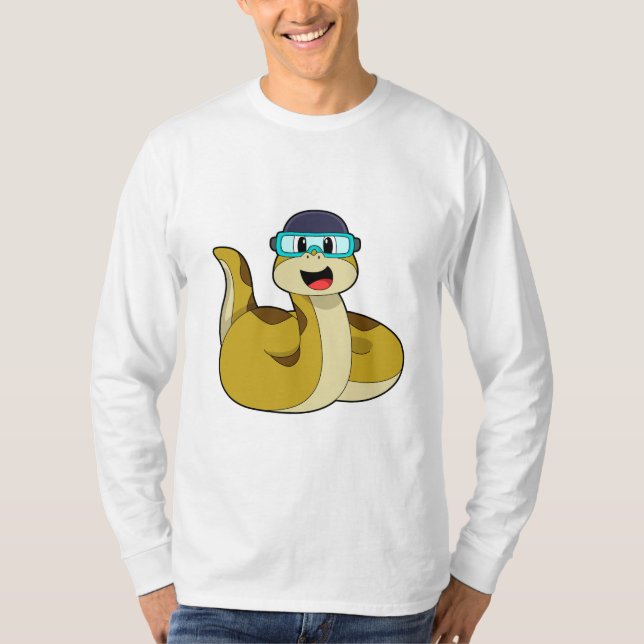Camiseta Serpiente con gafas de natación (Anverso)
