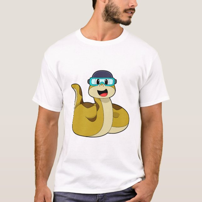 Camiseta Serpiente con gafas de natación (Anverso)