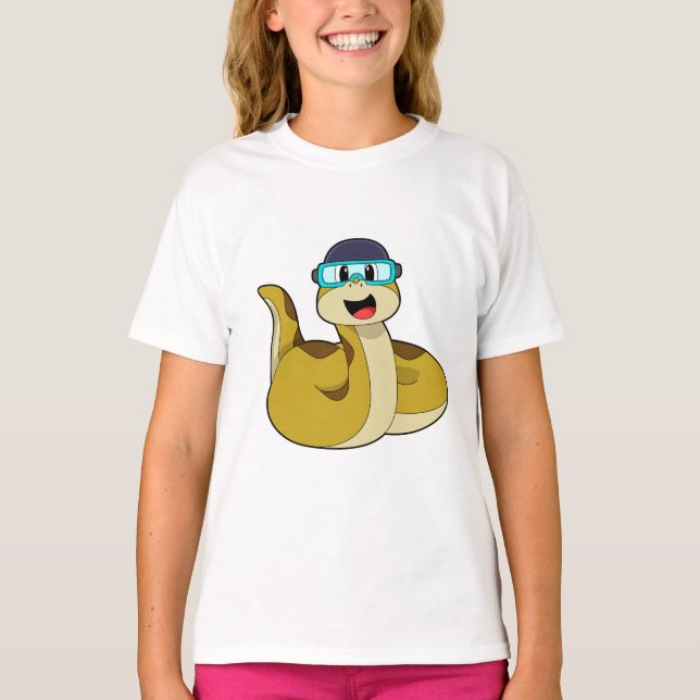 Camiseta Serpiente con gafas de natación (Anverso)