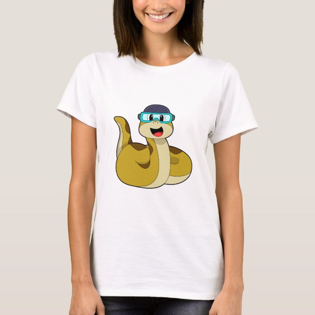 Camiseta Serpiente con gafas de natación (Anverso)