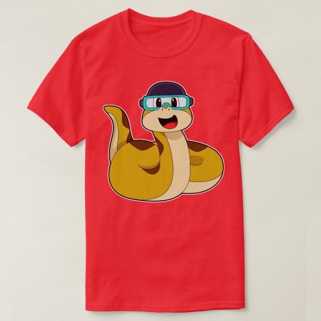 Camiseta Serpiente con gafas de natación (Diseño del anverso)