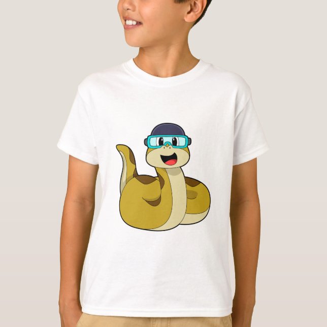 Camiseta Serpiente con gafas de natación (Anverso)