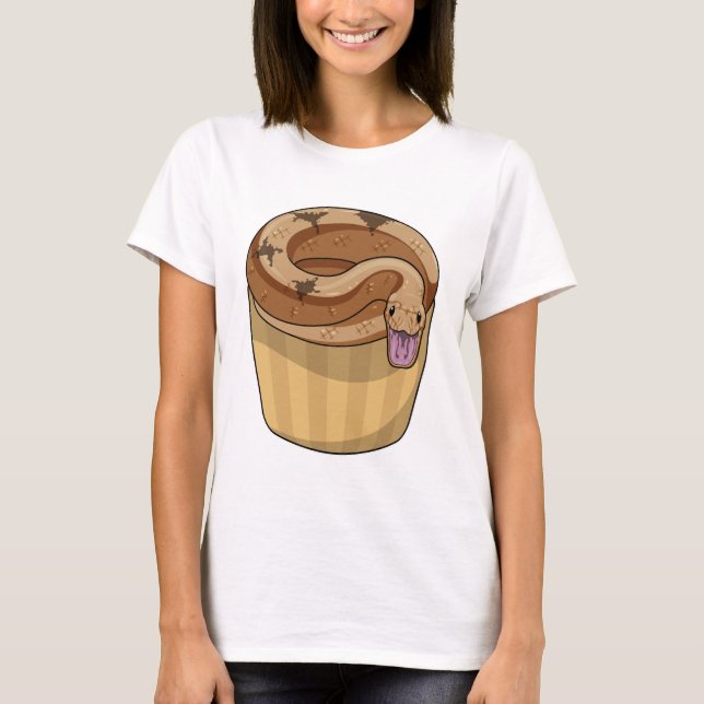 Camiseta Serpiente con Muffin (Anverso)