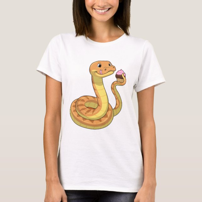 Camiseta Serpiente con Muffin (Anverso)