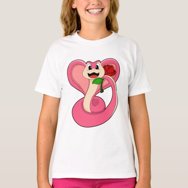 Camiseta Serpiente con Rosa (Anverso)