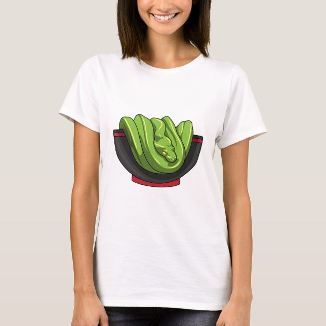 Camiseta Serpiente con Tazón de Ramen (Anverso)