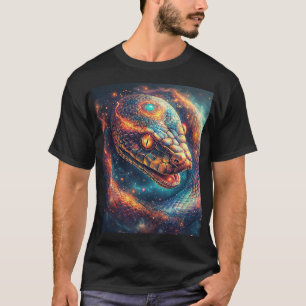 Camiseta Serpiente Cósmica con Escamas Brillantes