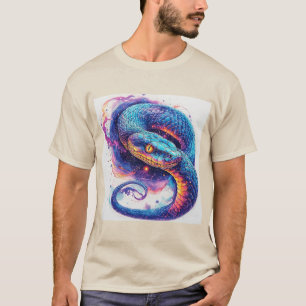 Camiseta Serpiente Cósmica con Escamas Brillantes