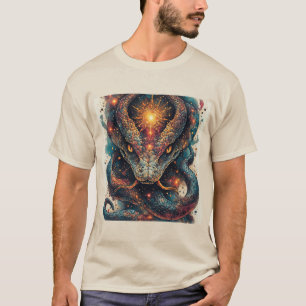 Camiseta Serpiente Cósmica con Escamas Brillantes