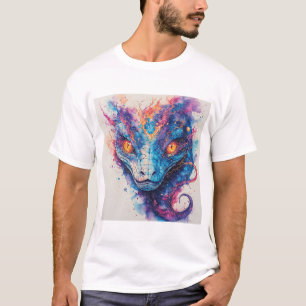 Camiseta 🐍 Serpiente Cósmica Escamas Brillantes Gráfico Es