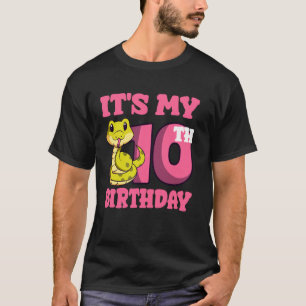 Camiseta Serpiente Cumpleaños 10 Reptil Amante Fauna Serpie