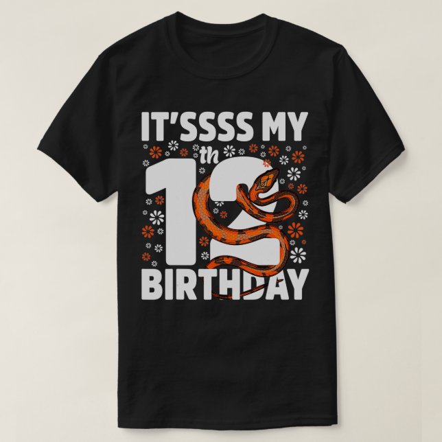Camiseta Serpiente de 12 años Fiesta de cumpleaños Boa Pyth (Diseño del anverso)