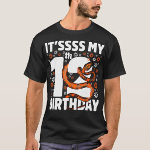 Camiseta Serpiente de 12 años Fiesta de cumpleaños Boa Pyth