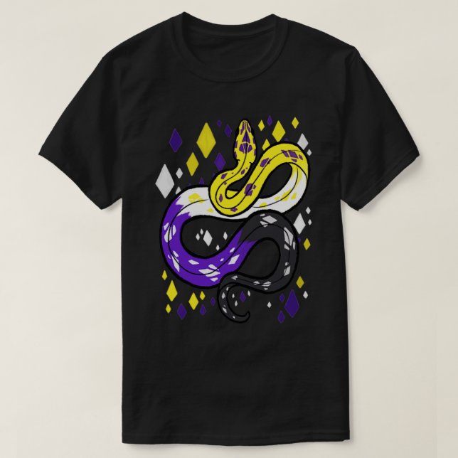Camiseta Serpiente de bandera no binaria (Diseño del anverso)