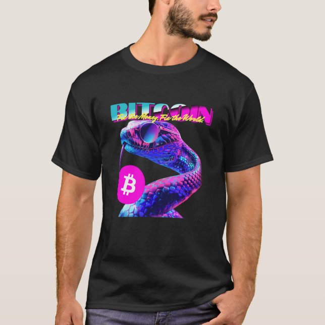 Camiseta Serpiente de Bitcoin (Declaración divertida de BTC (Anverso)