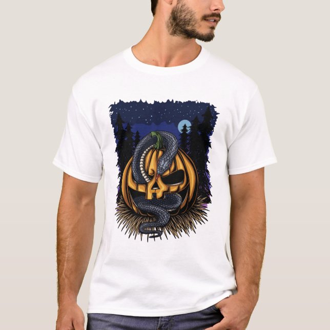 Camiseta Serpiente de calabaza de Halloween (Anverso)