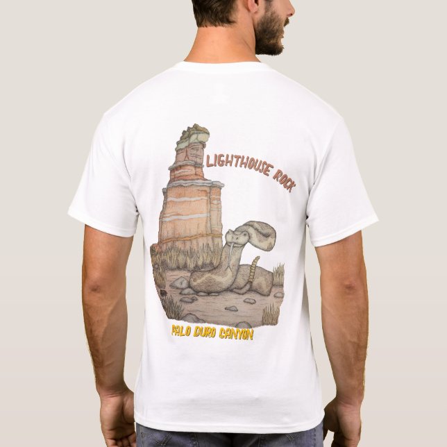 Camiseta Serpiente de cascabel de Lighthouse Rock (Reverso)