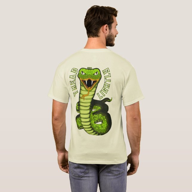 Camiseta Serpiente de dos caras levemente inclinada (Reverso completo)
