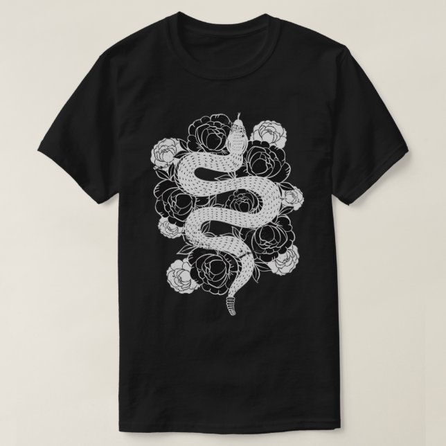 Camiseta Serpiente de flor Rosa (Diseño del anverso)