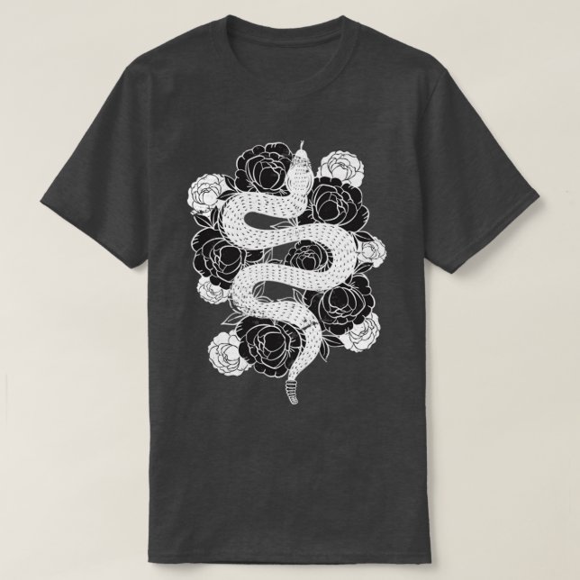 Camiseta Serpiente de flor Rosa (Diseño del anverso)