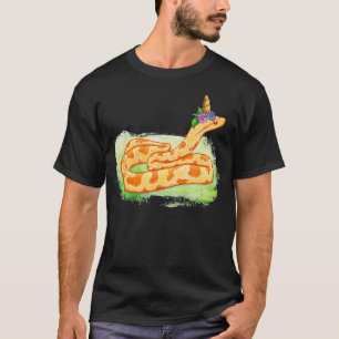 Camiseta Serpiente de maíz albino con flores de unicornio S