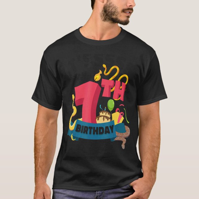 Camiseta Serpiente de serpiente es mi séptimo cumpleaños (Anverso)