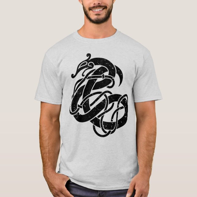 Camiseta Serpiente del estilo de Viking Urnes (Anverso)