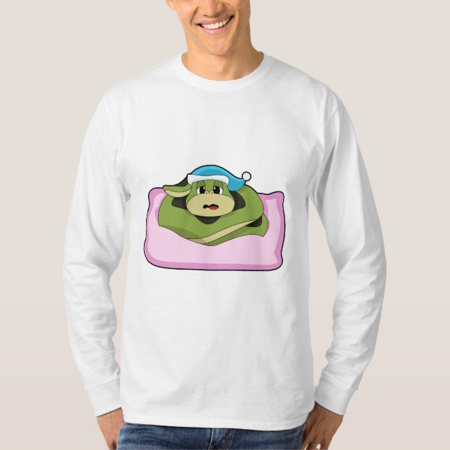 Camiseta Serpiente durmiendo con gorra nocturna (Anverso)