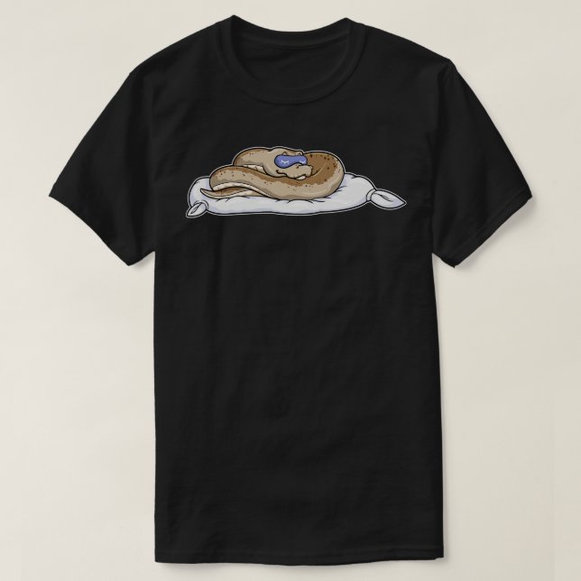 Camiseta Serpiente durmiendo con máscara durmiente en blanc (Diseño del anverso)