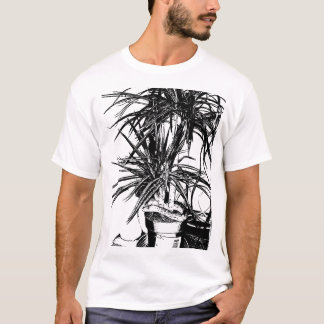Camiseta Serpiente en Flor - Arte de Línea Negra